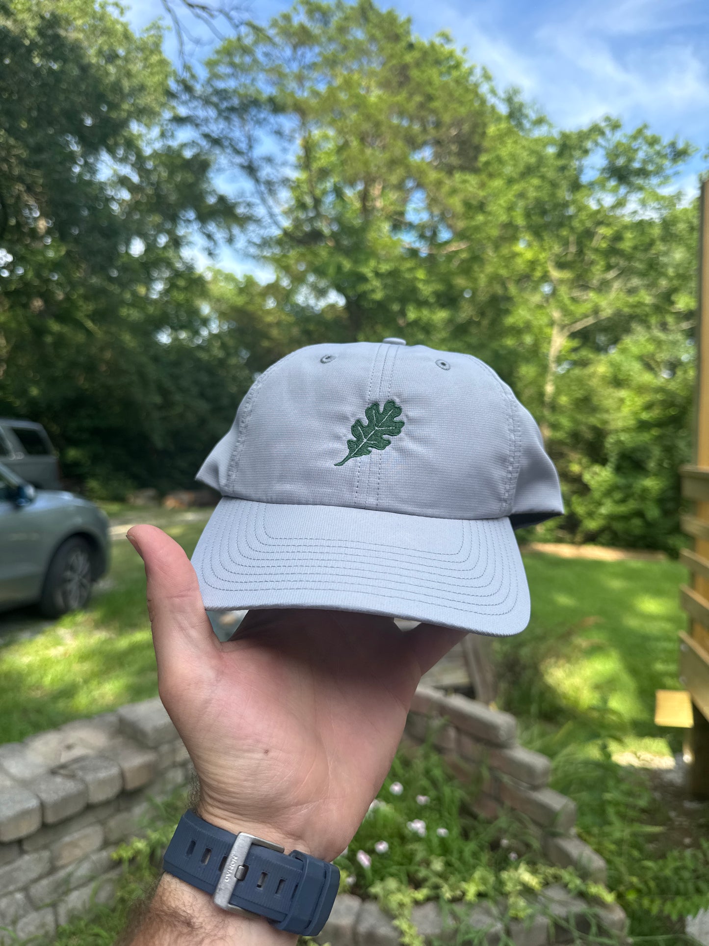 Woodley Co Leaf Logo Hat - Grey Dri-Fit