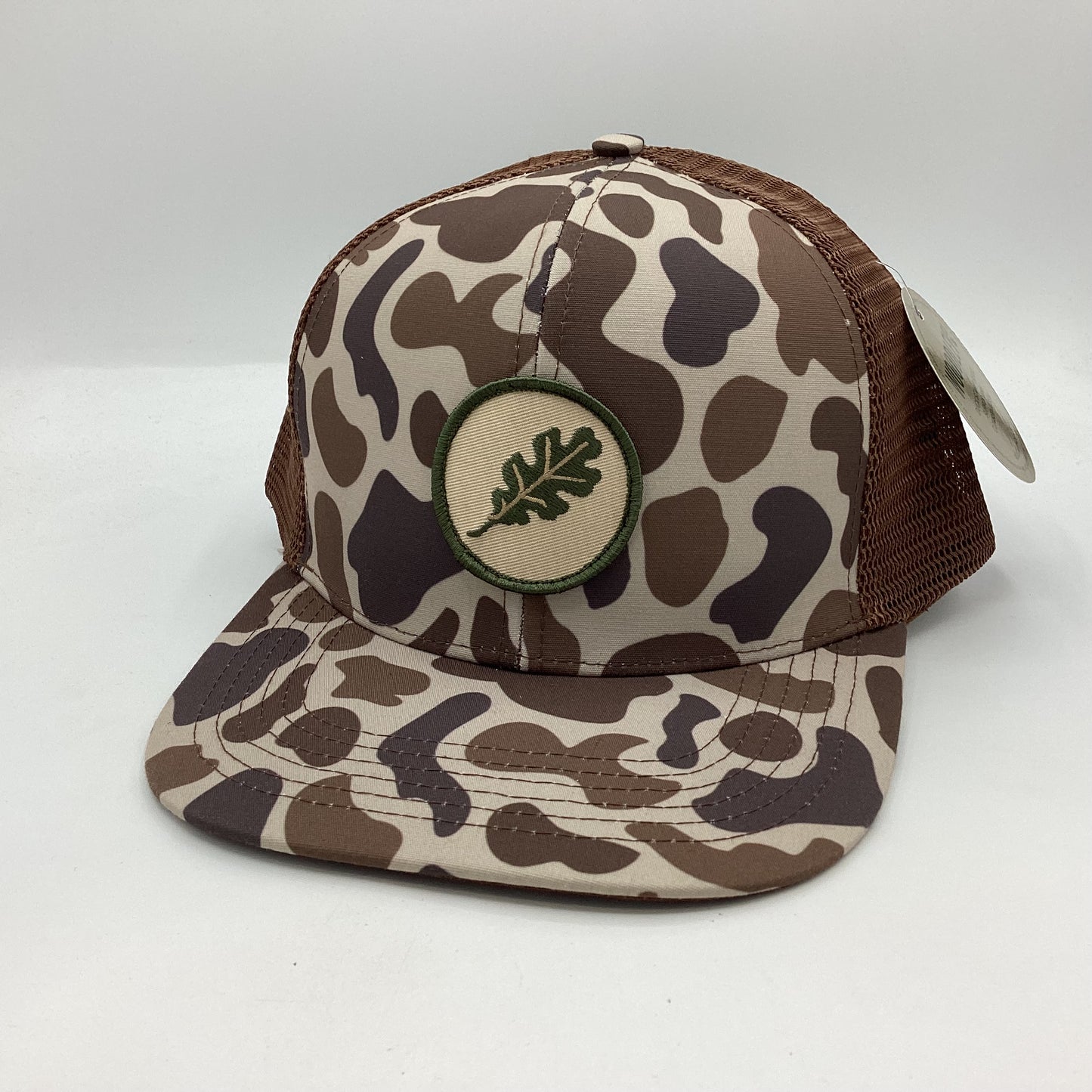 Woodley Logo Circle Leaf Patch Hat-Retro Trucker