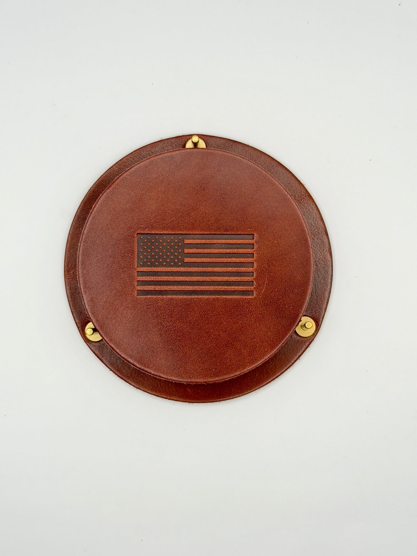 Leather Coaster Set - USA Flag