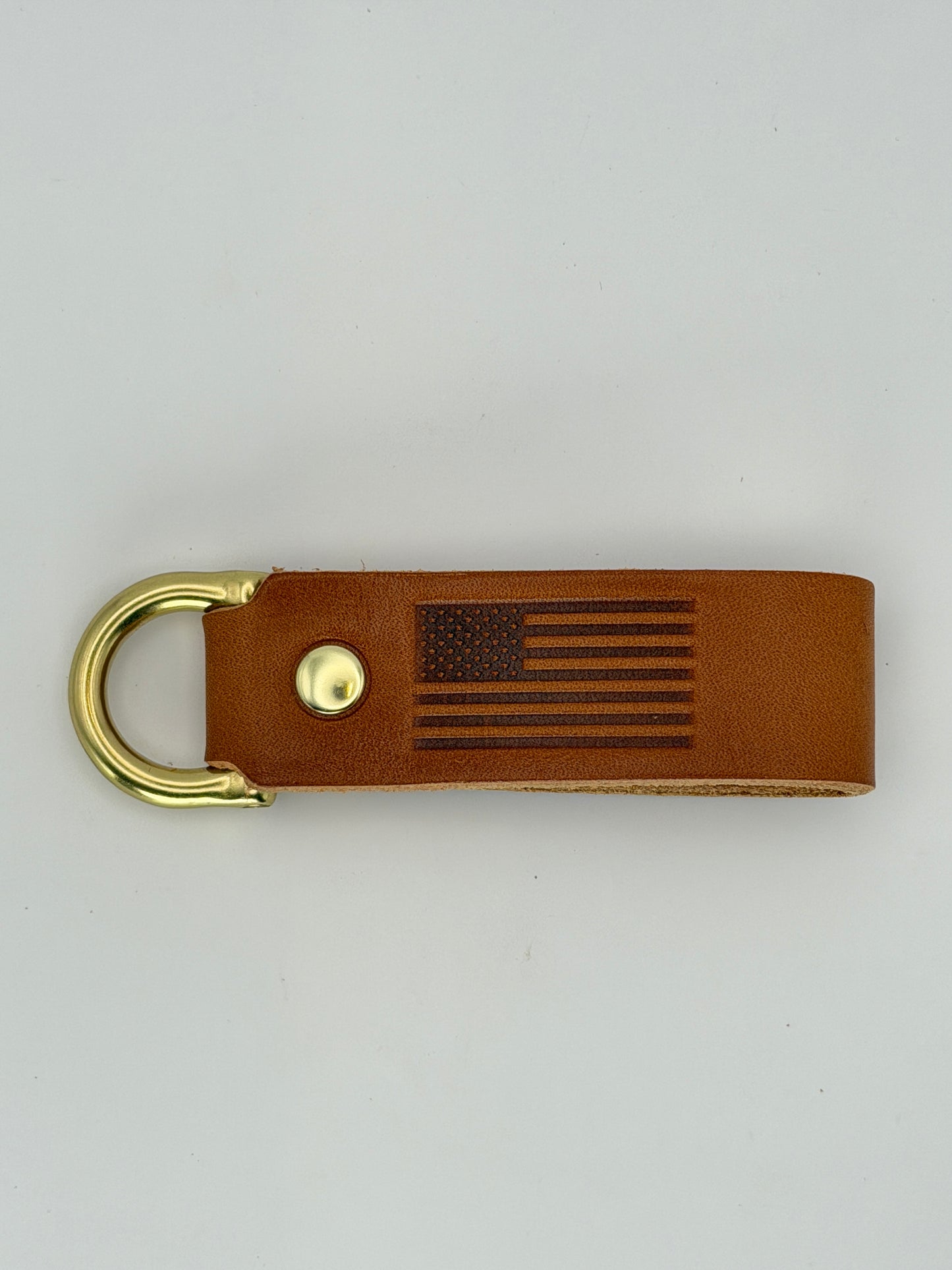 Leather Key Fob - USA Flag
