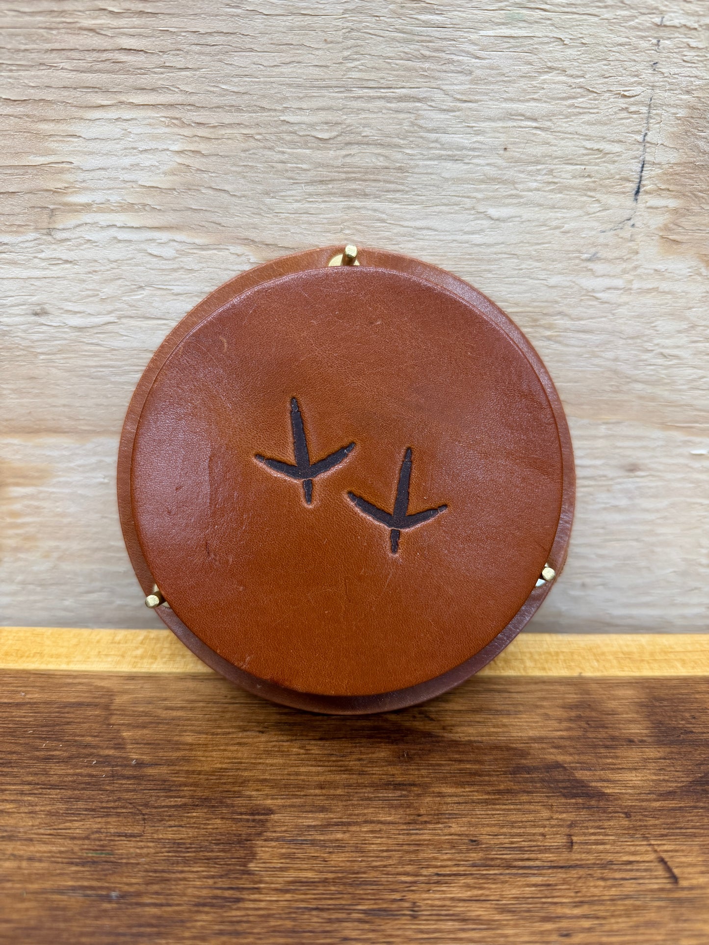Leather Coaster Set - Turkey Tracks