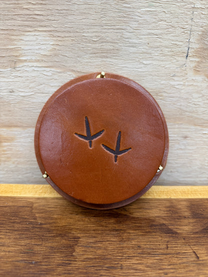 Leather Coaster Set - Turkey Tracks
