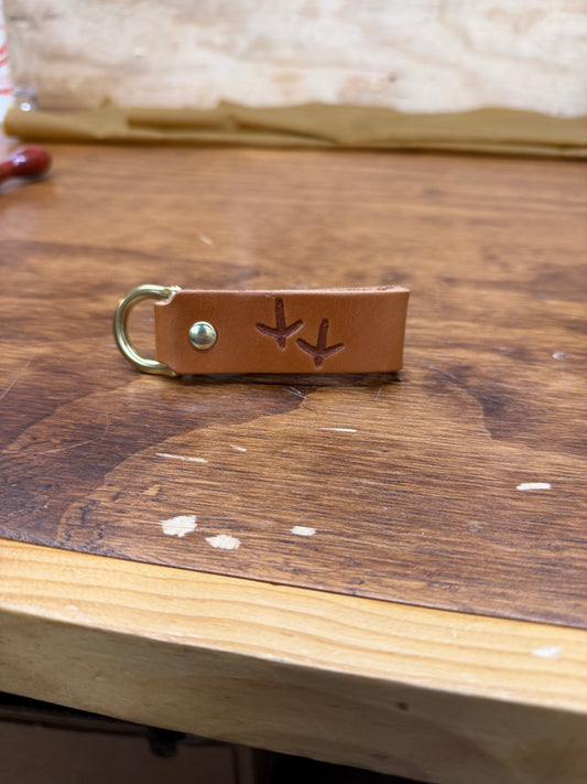 Leather Key Fob - Turkey Tracks
