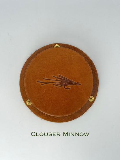 Leather Coaster Set - Flies