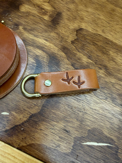 Leather Key Fob - Turkey Tracks
