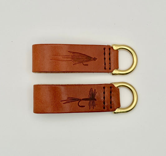 Leather Key Fob - Flies