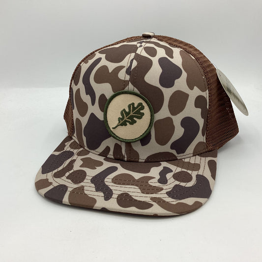Woodley Logo Circle Leaf Patch Hat-Retro Trucker