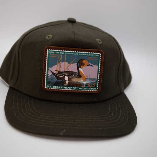 Duck Stamp Hat Northern Pintail '24-'25 - Olive 5 Panel