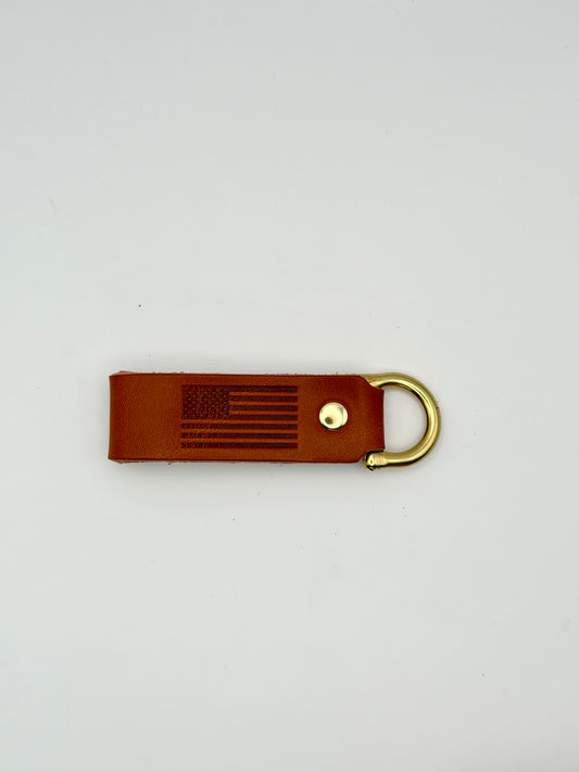 Leather Key Fob - USA Flag