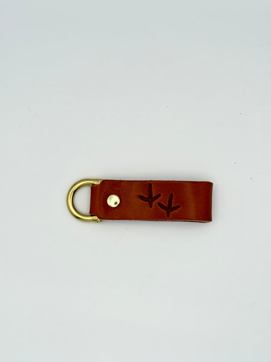 Leather Key Fob - Turkey Tracks