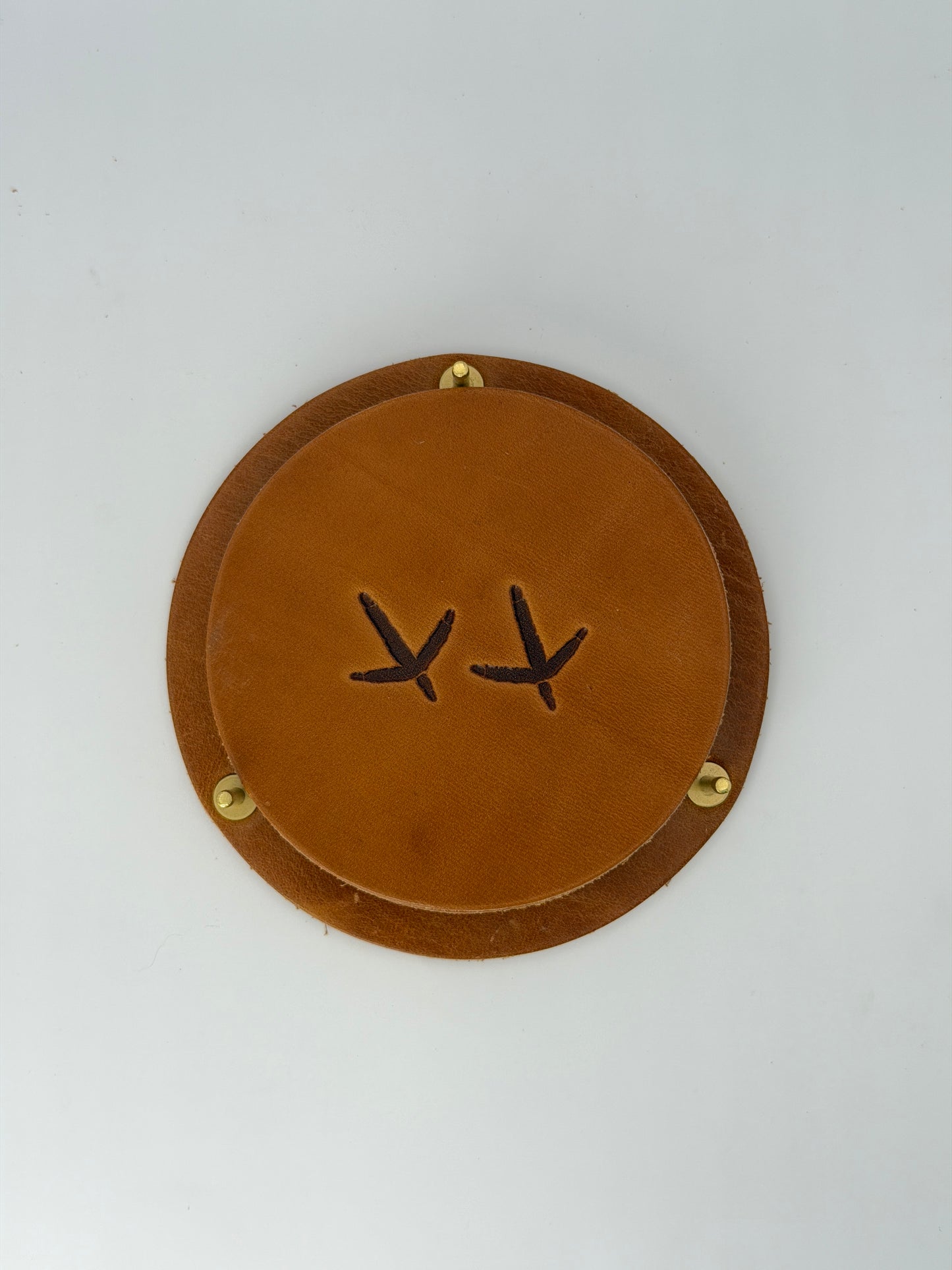 Leather Coaster Set - Turkey Tracks