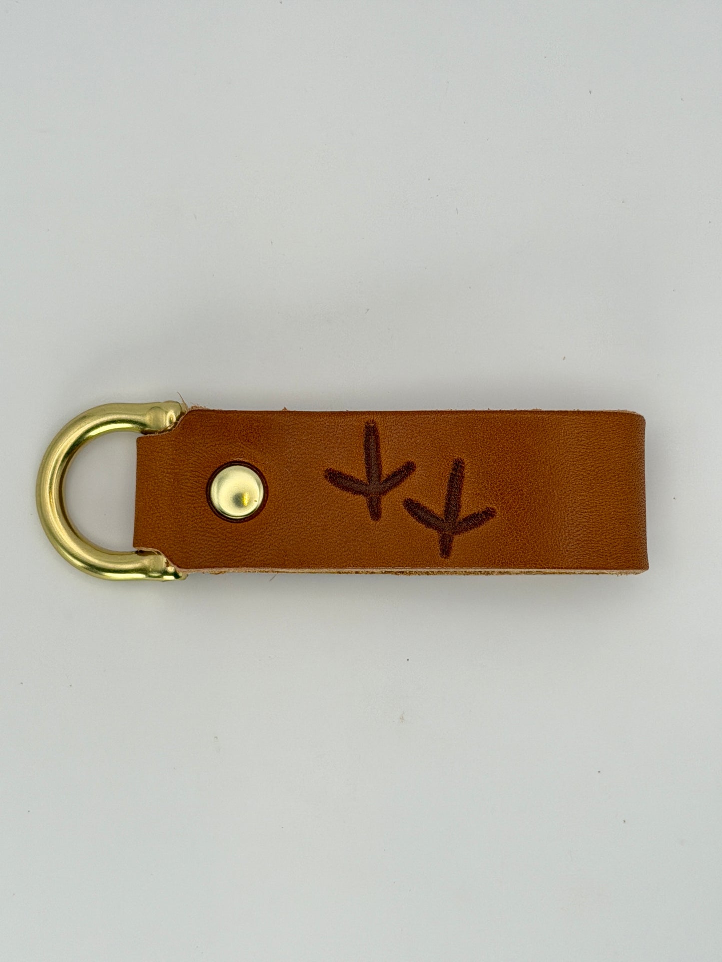Leather Key Fob - Turkey Tracks