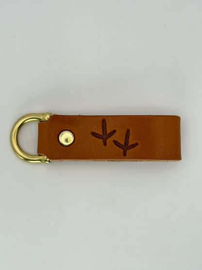 Leather Key Fob - Turkey Tracks