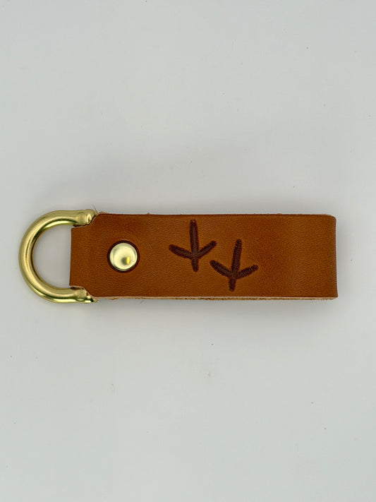 Leather Key Fob - Turkey Tracks