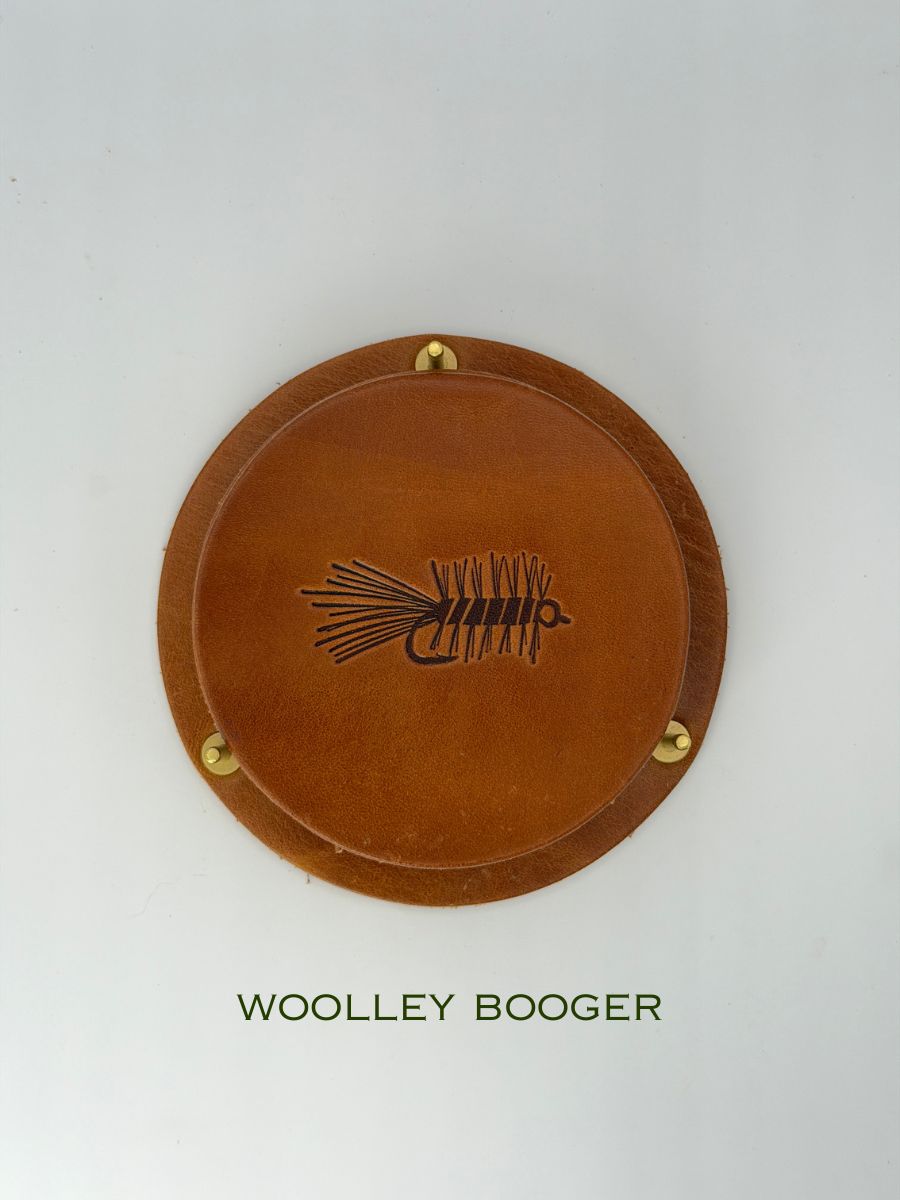Leather Coaster Set - Flies