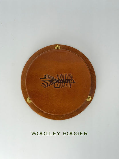 Leather Coaster Set - Flies