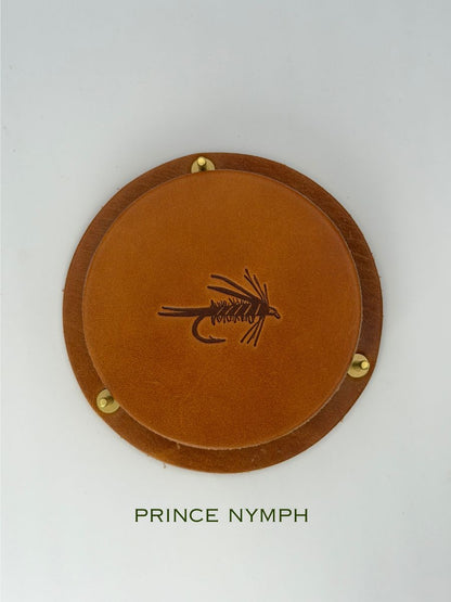 Leather Coaster Set - Flies